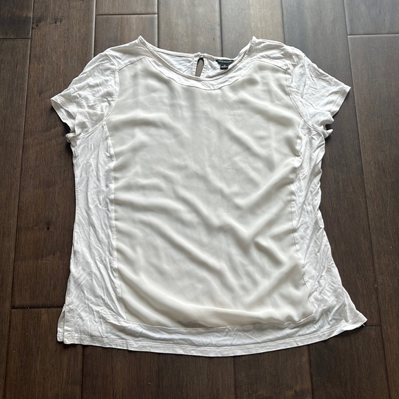 Ann Taylor - two tone white shirt/fabric size medium - Picture 1 of 4